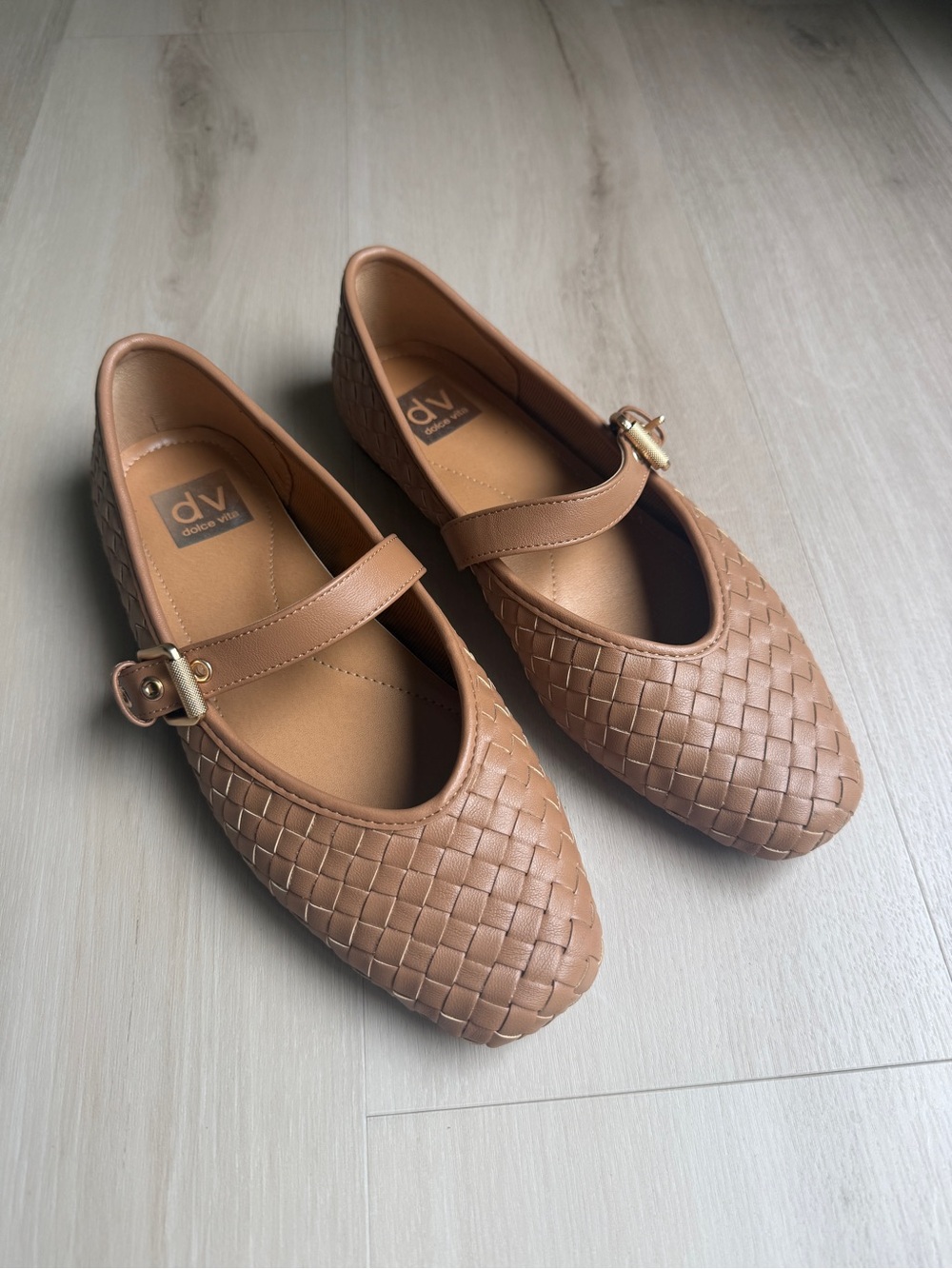 DV by Dolce Vita Woven Tan Mary Jane Flats